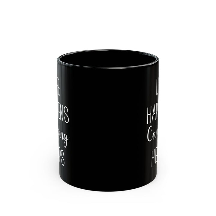 Rustic Black Camping Art Ceramic Mug, (11oz, 15oz)