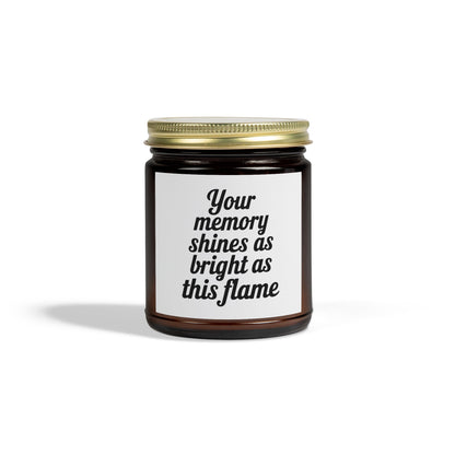Your Memory Shine As Bright. Scented Candles, Coconut Apricot Wax (4oz, 9oz)