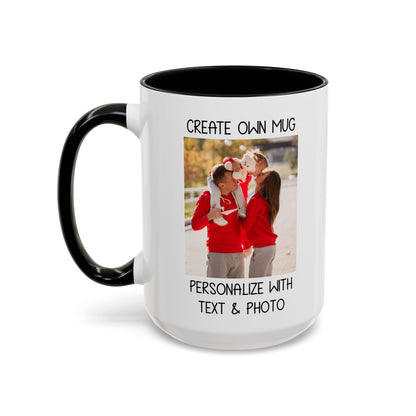 Happy Family Moments in Red Hoodies - Dad, Mom, and Daughter Outdoors Mug