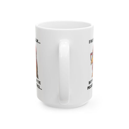 Funny Chicken Mug – I May Look Calm but I've Pecked You 3 Times