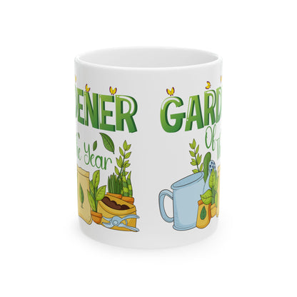 Give a Gift to a Garden Star – Gardener of the Year Mug White Ceramic Coffee Cup