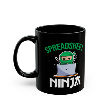 Spreadsheet Ninja Black Mug – Funny Gift for Excel Lovers, Data Pros & Office Ninjas