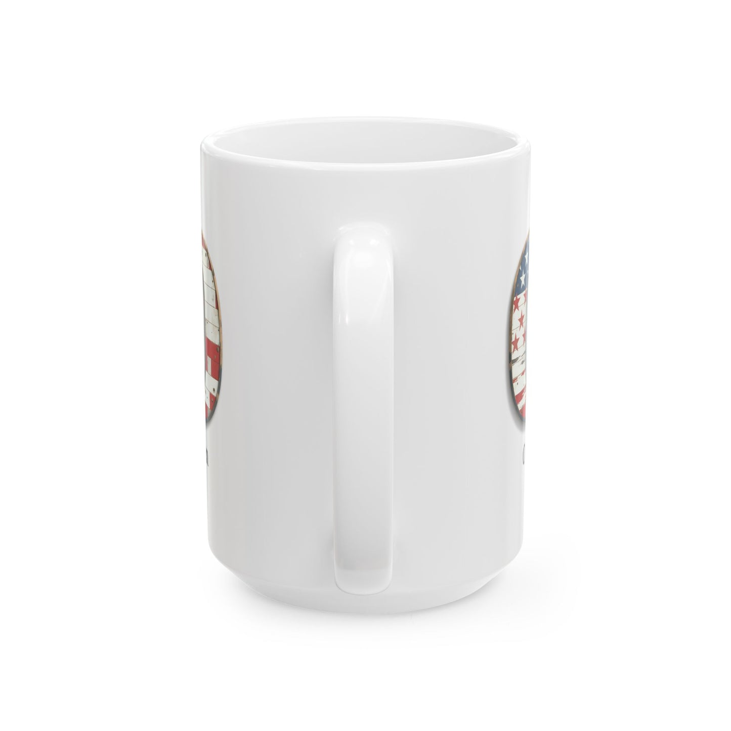 White American Flag Mug with Letter O and Name Owen Personalized Patriotic Coffee Cup Gift for Veterans Military Families or Proud Americans
