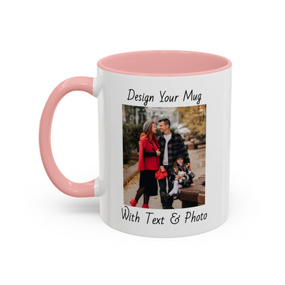 Family Fall Fashion - Mom, Dad, and Daughter in Stylish Outerwear Outdoors Mug