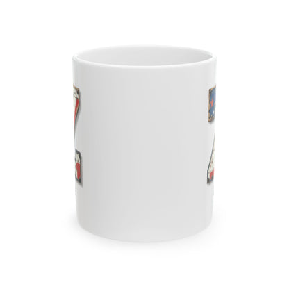 White Personalized USA Flag Initial Mug with Letter Z and Zane Name Gift for Men, Veterans, Patriotic Coffee Lovers