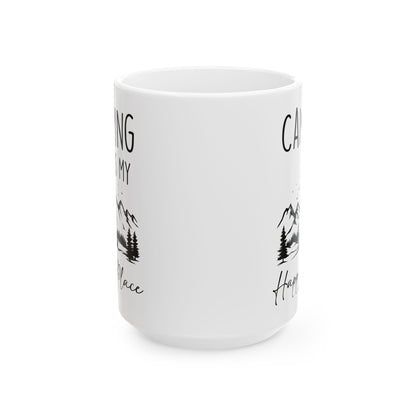 Rustic Camping Adventure Design Ceramic Mug, (11oz, 15oz)