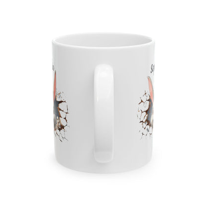 Funny Bunny Cracked Wall Mug – Custom Name Gift for Kids