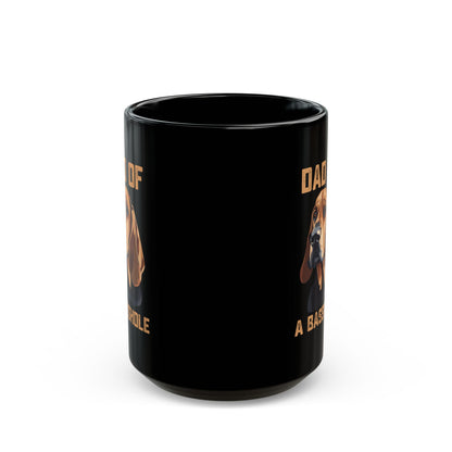 Dad of a Basshole Black Mug – Funny Basset Hound Dog Dad Gift