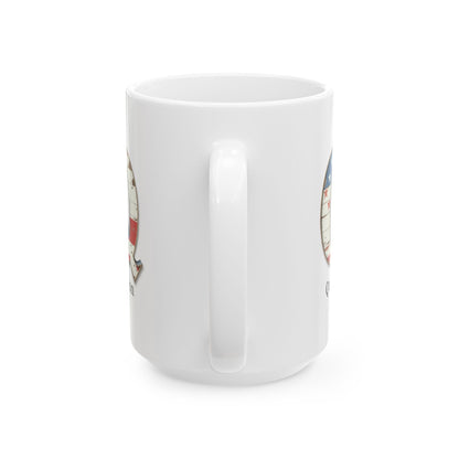 White American Flag Mug with Letter Q and Name Quinton Personalized Patriotic Coffee Cup Gift for Veterans Military or Proud Americans