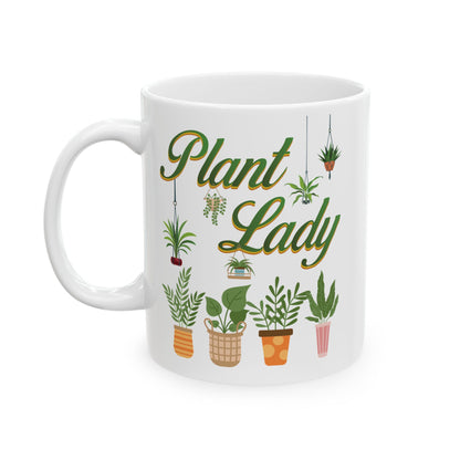 Give a Gift to a Proud Plant Mom – Plant Lady Mug White Ceramic Coffee Cup