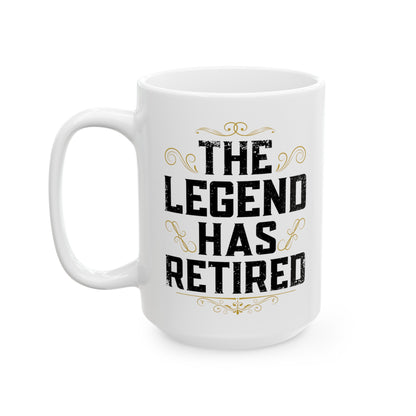 Elegant White Retirement Mug – The Legend Has Retired