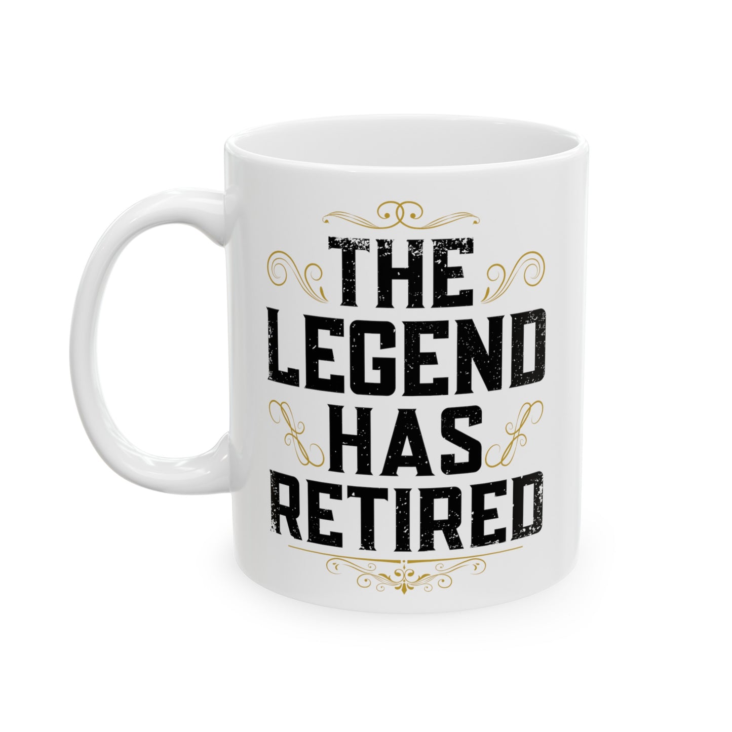 Elegant White Retirement Mug – The Legend Has Retired