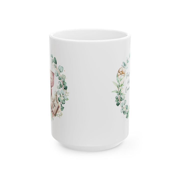 Elegant First Holy Communion Mug – Chalice and Bible Design