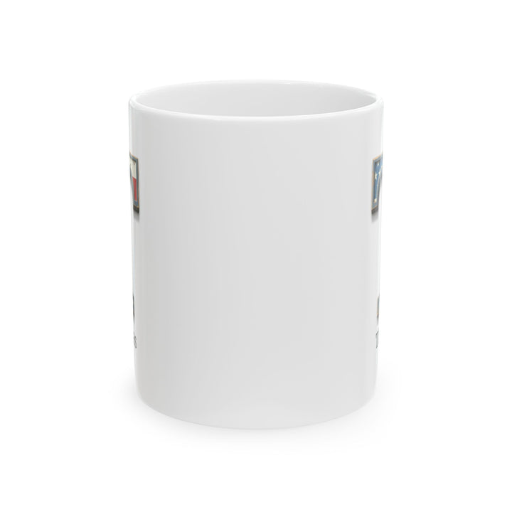 White American Flag Mug with Letter T and Name Thomas Personalized Patriotic Coffee Cup Gift for Men Veterans or Proud Americans