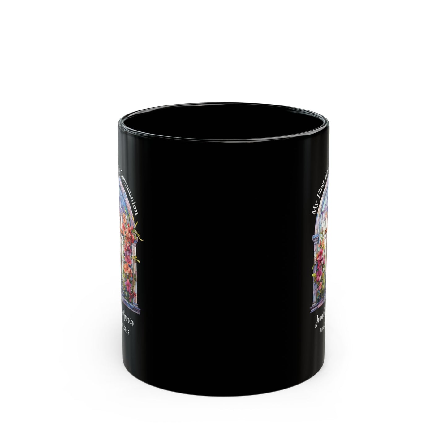 Black First Communion Mug – Personalized Gift for Girl