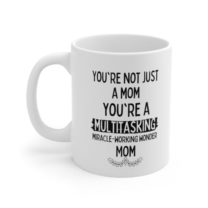 Funny Mom Mug – White Coffee Cup for Super Moms