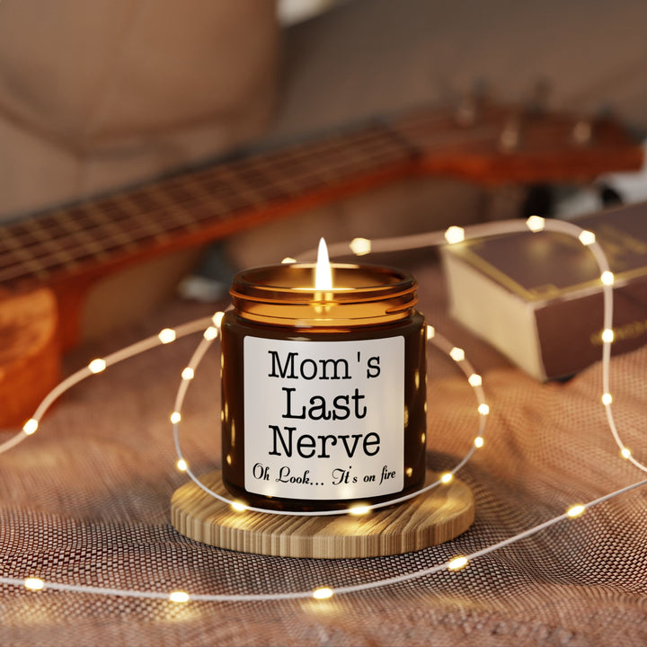 Mom’s Last Nerve Candle Scented Soy Candle (Multi-Size, Amber Jar)