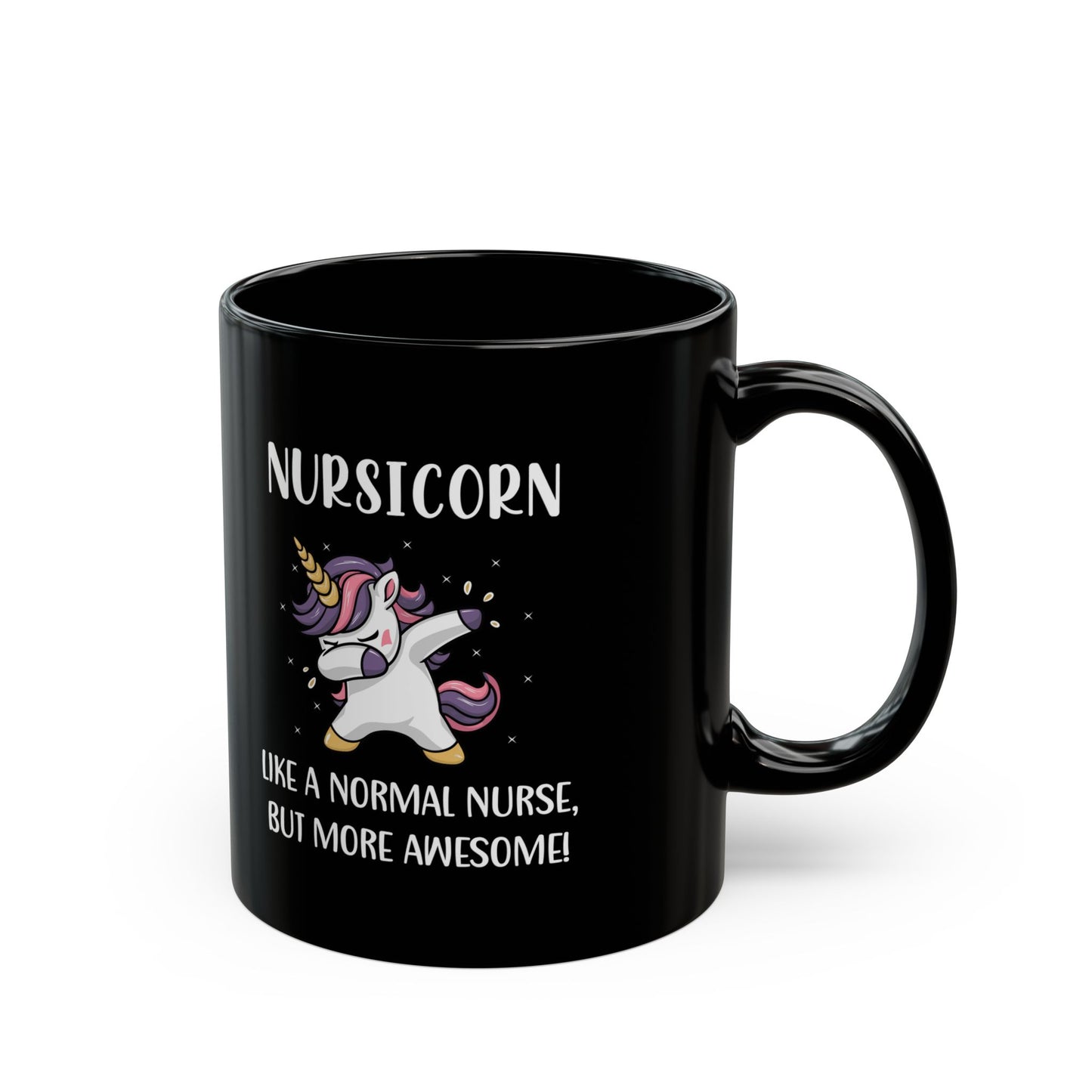 Funny Nurse Unicorn Mug – NURSICORN Black Coffee Cup