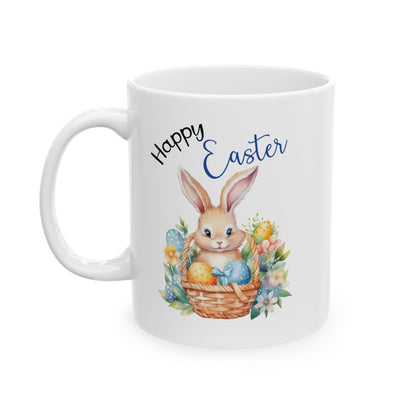 Happy Easter Bunny Mug – Cute Basket Design Spring Gift