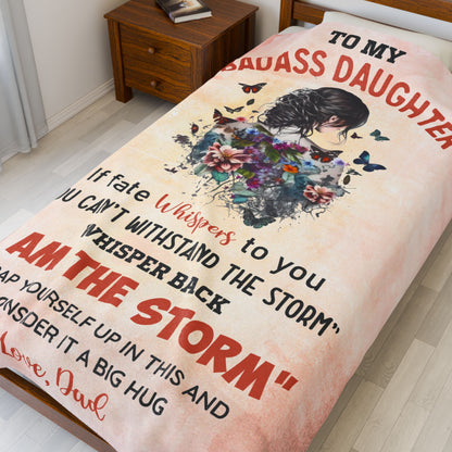 To My Badass Daughter Blanket