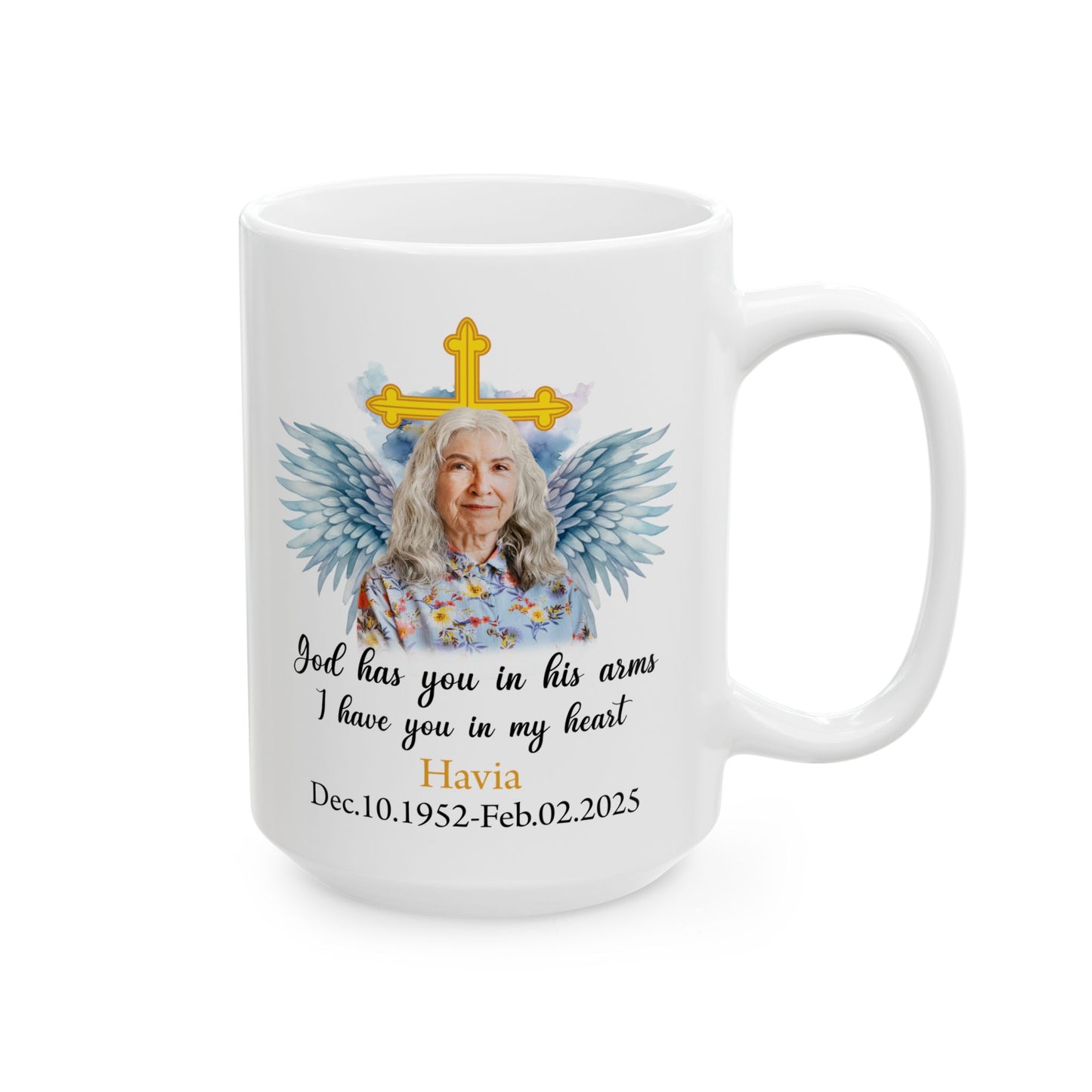 God Has You In His Arms Havia White Mug, (11oz, 15oz)
