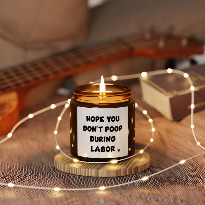 Funny Labor Candle – Hope You Don’t Poop During Labor Gift for Mom-to-Be or Baby Shower