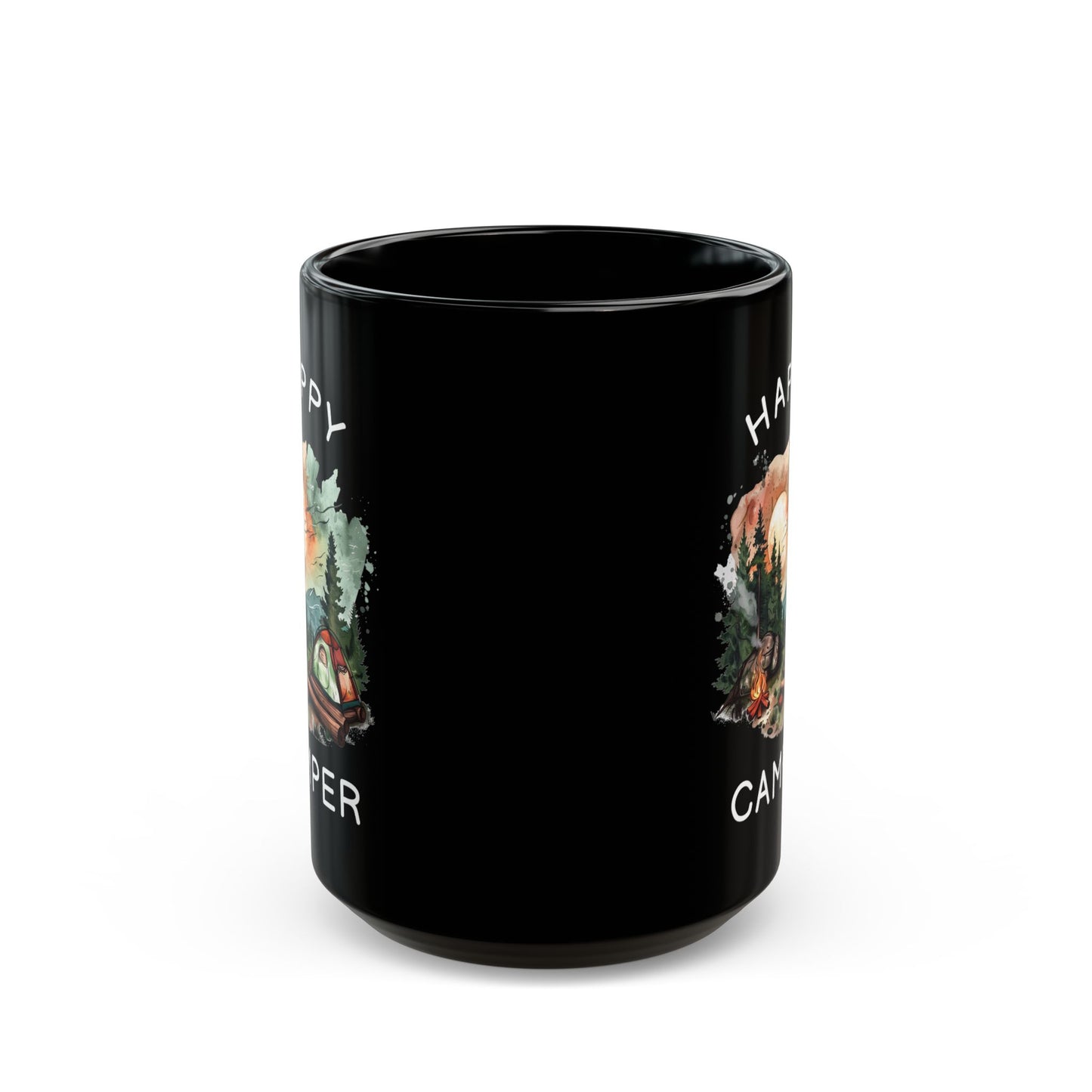 Happy Camper  Black Mug (11oz, 15oz)