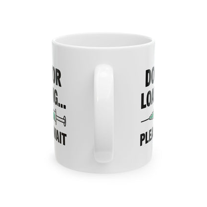 White Ceramic Coffee Cup with Syringe Graphic – Perfect Gift for Medical Students, Future Doctors, Nurses & PA Students