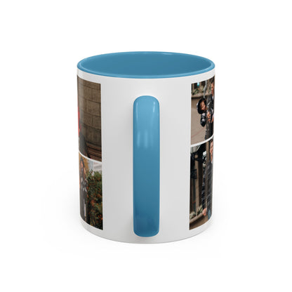 Happy Family Moments - Stylish Fall Family Photoshoot with Dad, Mom, and Daughter in Matching Outerwear Mug