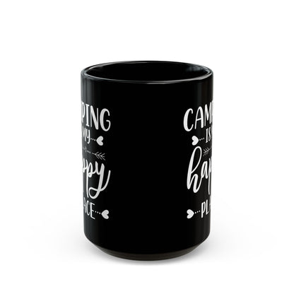 Minimalist Happy Typography Design Ceramic Mug, (11oz, 15oz)