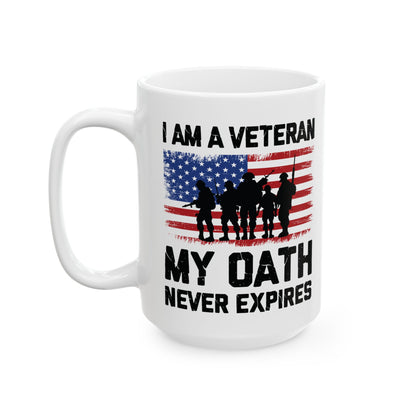 Veteran Coffee Mug – Patriotic White Ceramic Cup for Military Men & Women