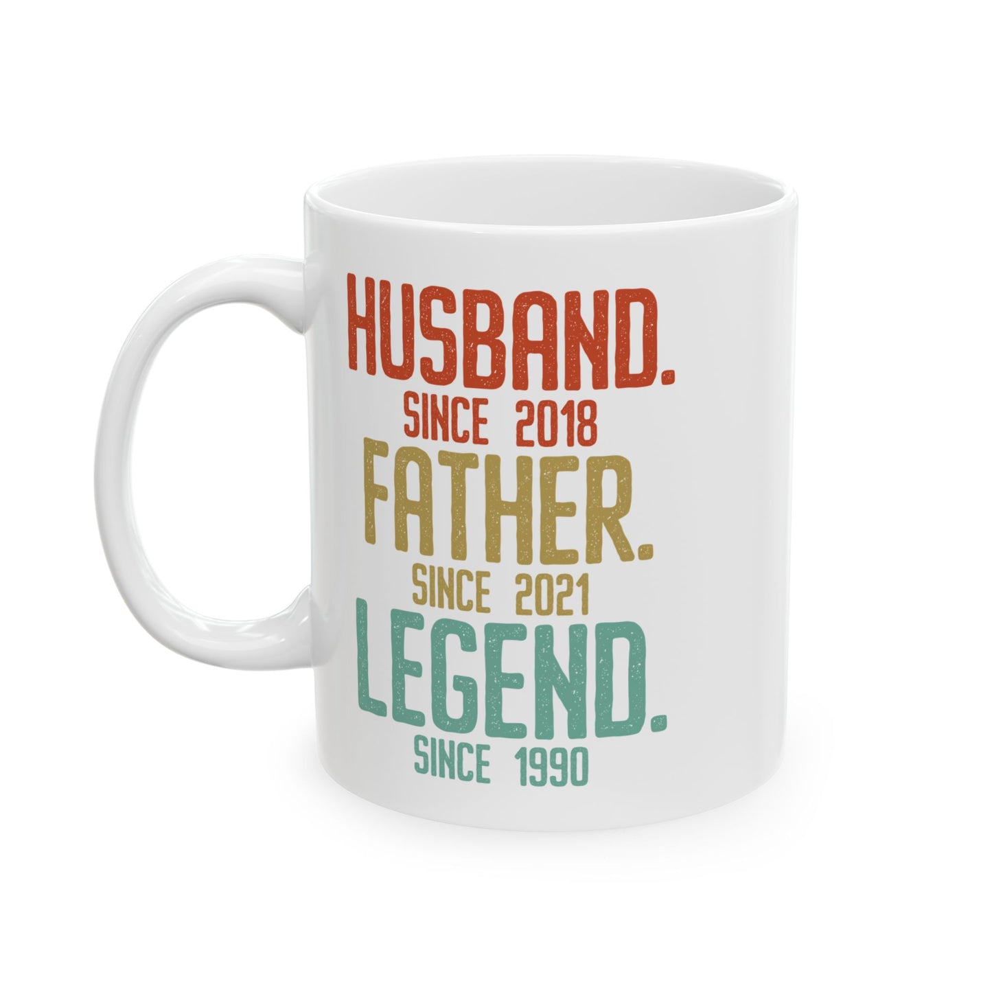 Husband Father Legend White Mug, (11oz, 15oz)