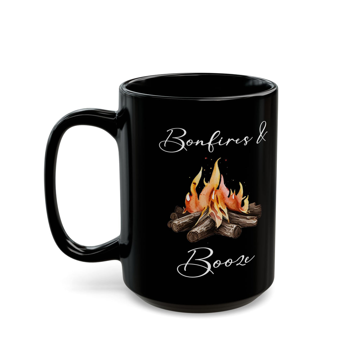 Watercolor Campfire Illustration Ceramic Mug, (11oz, 15oz)
