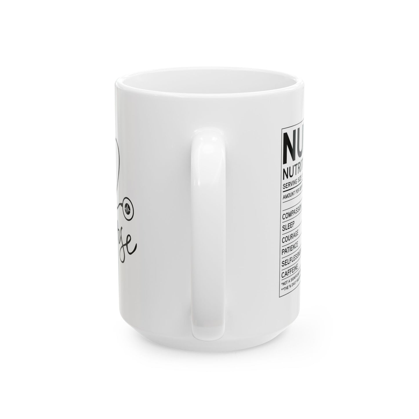 Love Nurse White Ceramic Mug – Cute Gift for Nurses, RN, LPN, or Nursing Students