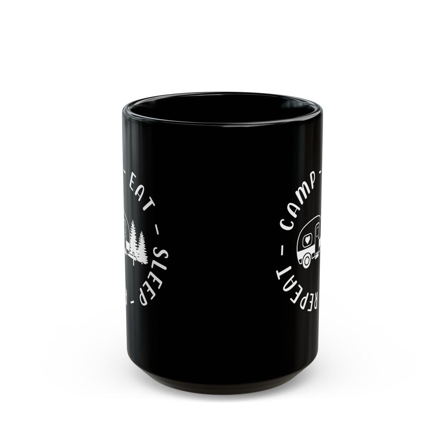 Black Minimalist Typography Design  Ceramic Mug, (11oz, 15oz)