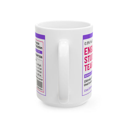 Funny English Student Tears Mug – Sarcastic White Coffee Cup for Teachers, Professors & Grammar Nerds