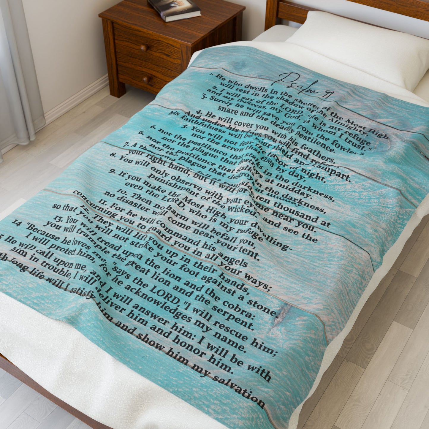 Psalm 91 Velveteen Plush Blanket