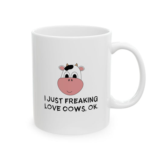 Funny Cow Mug – Cute White Coffee Cup with Cartoon Cow Face