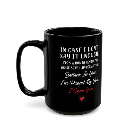 Romantic Black Coffee Mug – I Love You Mug for Husband, Wife, Boyfriend or Girlfriend