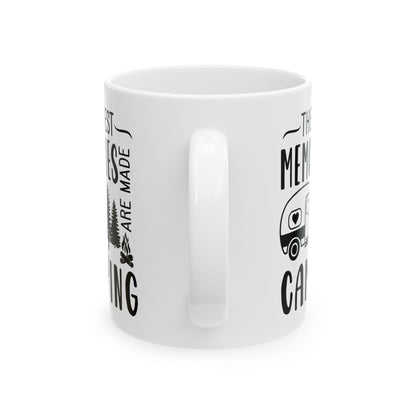 Minimalist Black Camping Design  Ceramic Mug, (11oz, 15oz)