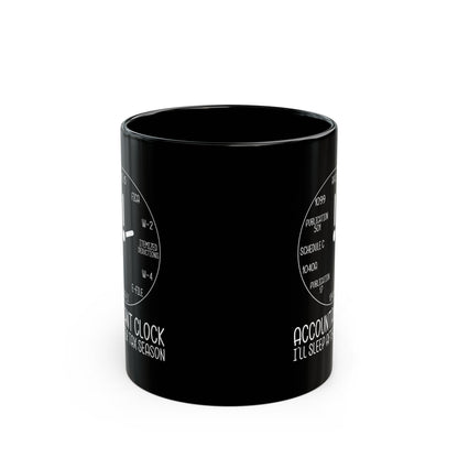 Accountant Clock Mug Black – Funny Tax Season Gift for CPAs
