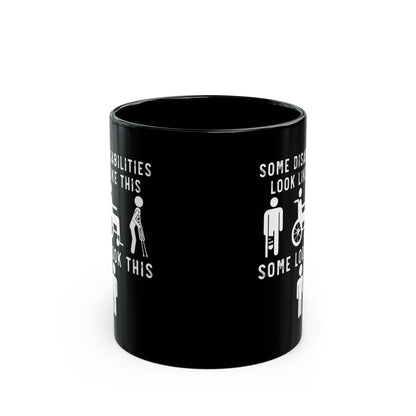 Black Ceramic Coffee Cup with Empowering Message – Support Mental Health & Chronic Illness Warriors