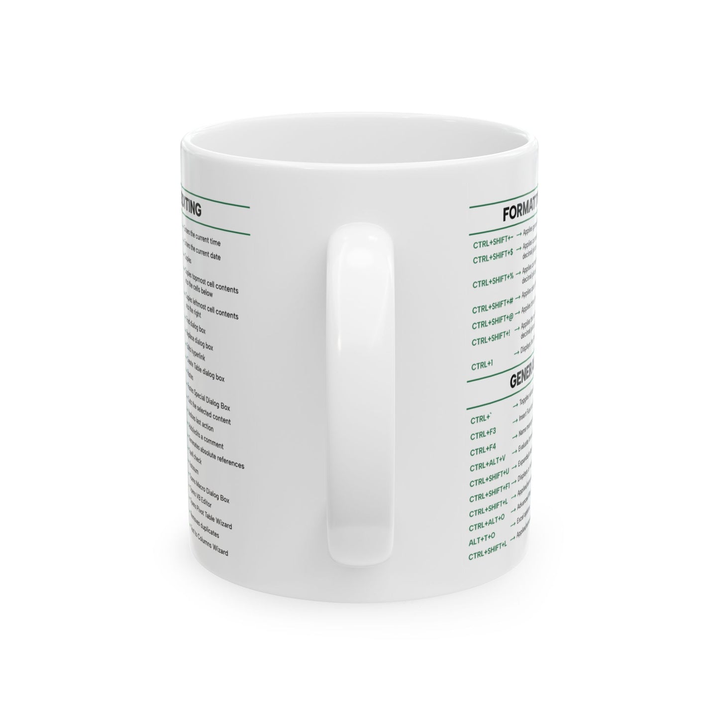 Excel Super Shortcuts Mug Ceramic Mug, (11oz, 15oz)