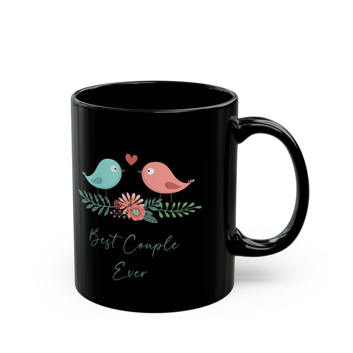 Best Couple Ever Black Mug – Cute Birds Romantic Gift for Couples