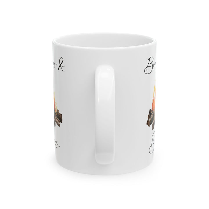 Watercolor Campfire Illustration Ceramic Mug, (11oz, 15oz)