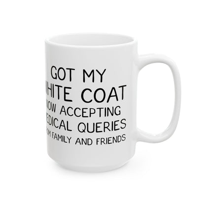 White Coat Ceremony Mug – Personalized Medical Student Gift with Name, School, and Date, Future Doctor
