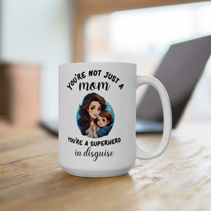 Mom Superhero Mug – Funny Mother’s Day Gift, Birthday Coffee Cup for Super Moms