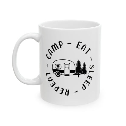 Black Minimalist Typography Design  Ceramic Mug, (11oz, 15oz)