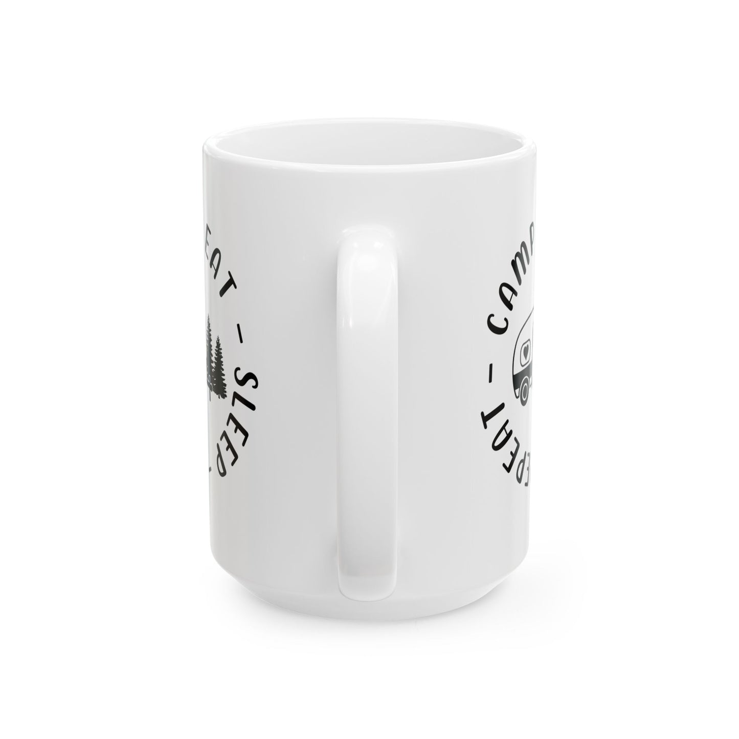 Black Minimalist Typography Design  Ceramic Mug, (11oz, 15oz)