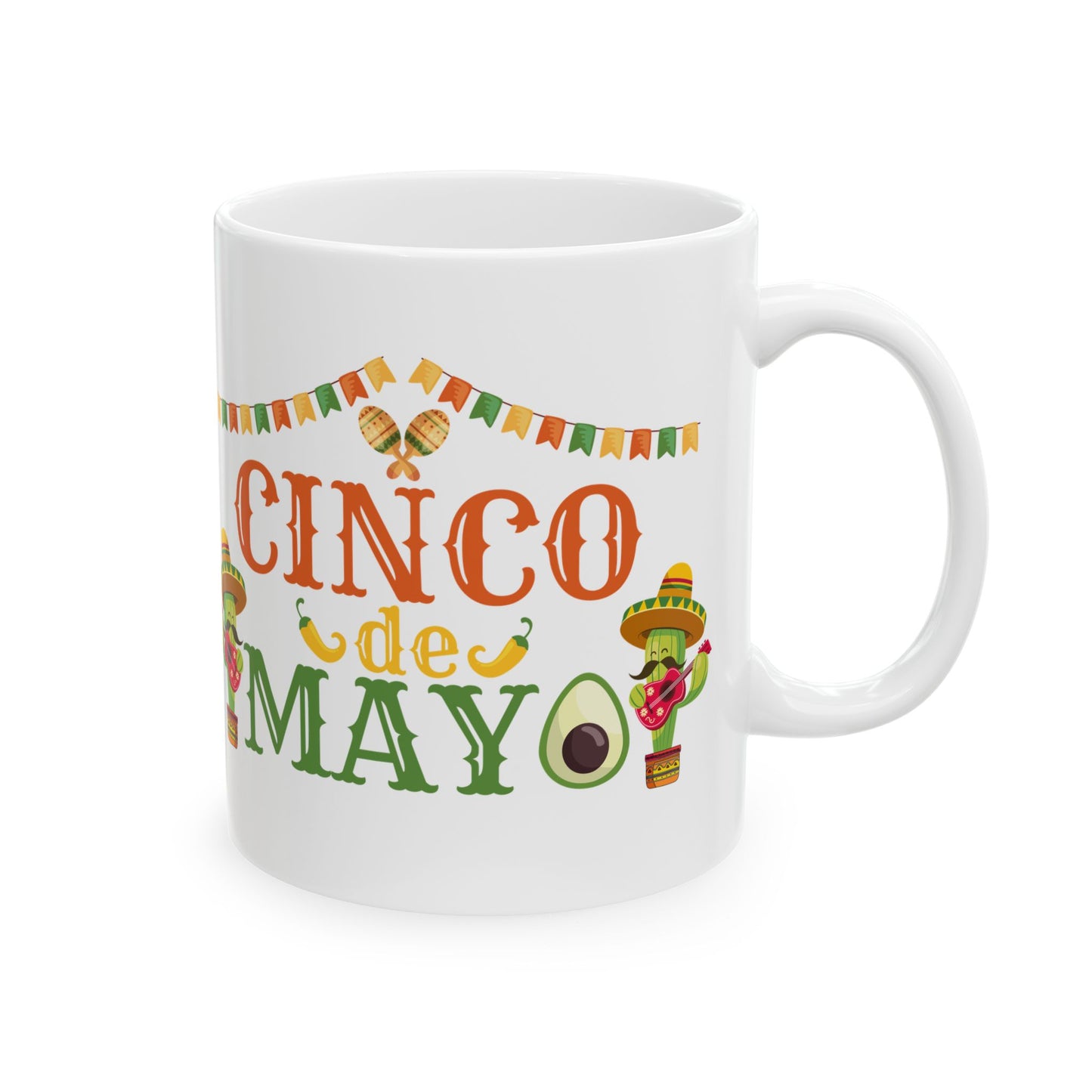 Cinco De Mayo White Mug, (11oz, 15oz)